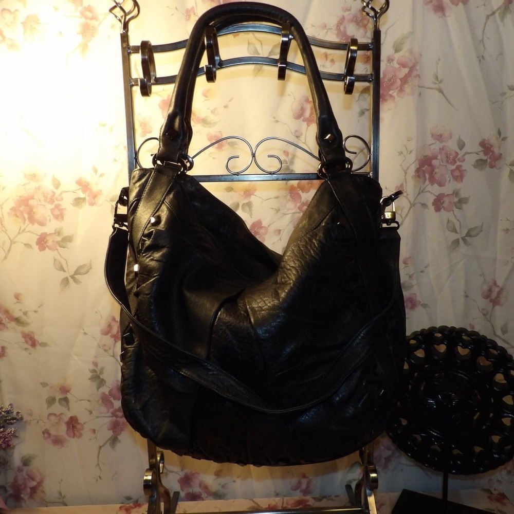 Treesje Black Marlie Tote 2 way straps